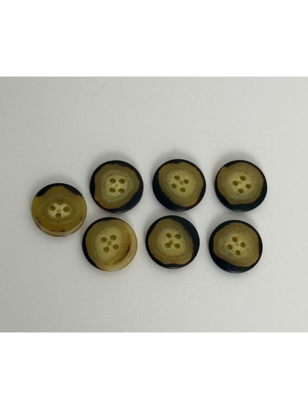 7 Reclaimed 36L Brown Olive Four-Hole Round Sewing Buttons